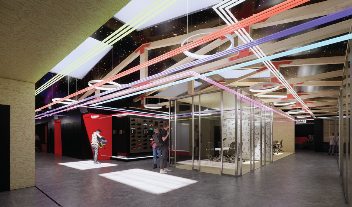 The Innovation Factory will house dance and performance spaces, podcasting and video and music production studios, a culinary arts kitchen and classrooms for training in careers both on and behind the stage.