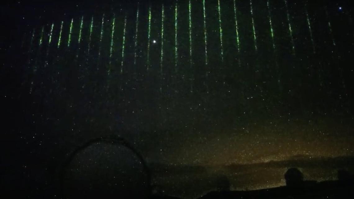 The Subaru Telescope captured unusual glowing lasers in the sky over Hawaii.