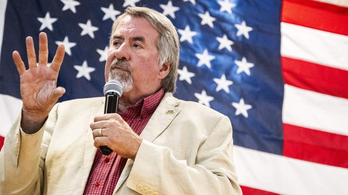 Rep. Doug LaMalfa, R-Oroville, answers a question during a town hall meeting on Monday, Aug. 11, 2025, in Chico. A memorial for LaMalfa, who died earlier this month, is scheduled for Jan. 24 at the Silver Dollar Fairground in Chico.