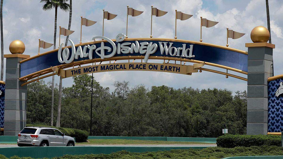 A sign near an entranceway to Walt Disney World in 2023 near Orlando, Fla. Kenneth Chee, the owner of Devastating Pyrotechnics, was arrested Thursday, April 9, 2026, in connection with the deadly blast in Esparto on July 1, 2025, that killed seven people.