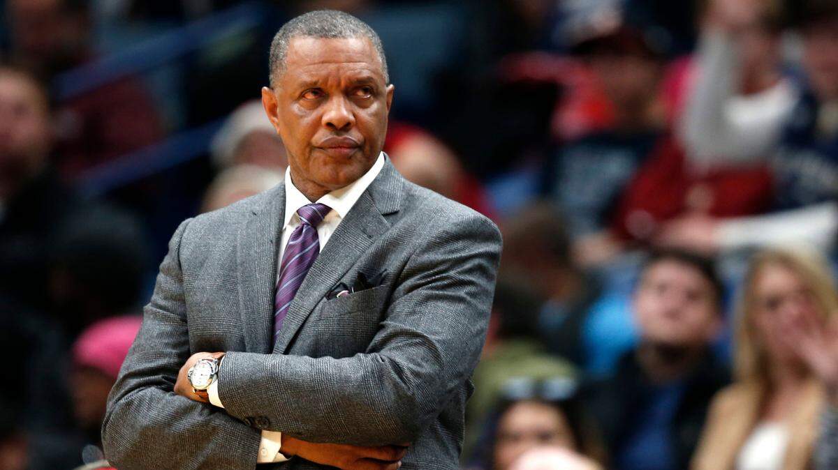 New Orleans Pelicans coach Alvin Gentry watches from the sideline during the second half of the team’s NBA basketball game against the Sacramento Kings in New Orleans, Friday, Dec. 8, 2017. The Kings won in overtime, 116-109. (AP Photo/Gerald Herbert)