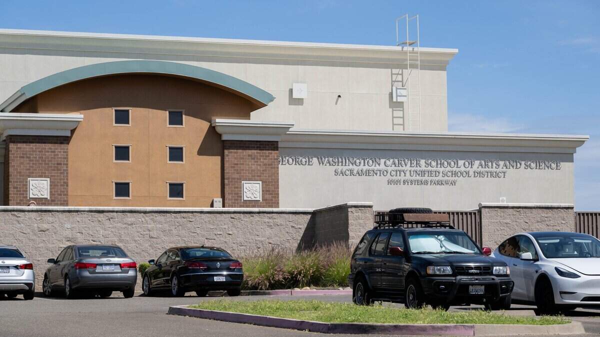 The exterior of George Washington Carver School of Arts and Science in Rancho Cordova on Wednesday, April 15, 2026.