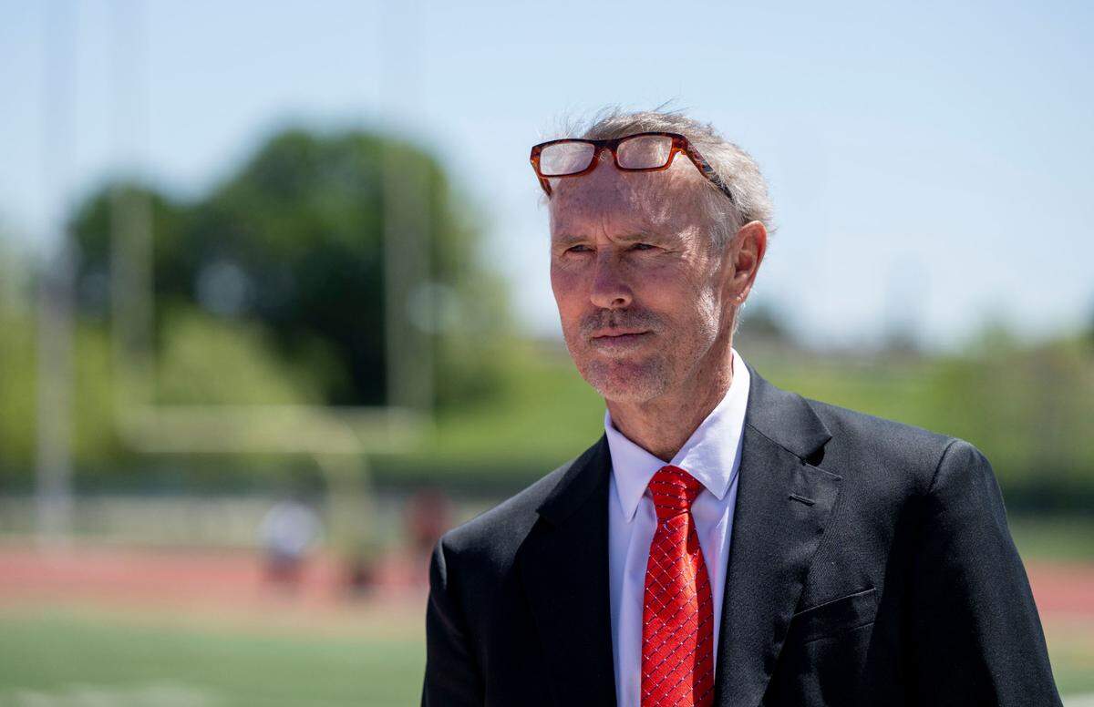 Adam Mclean is the commissioner of the Major League Football that launches this fall, including a team in Sacramento. Its home games will be at Sacramento City College, where he stands at Hughes Stadium on Thursday.