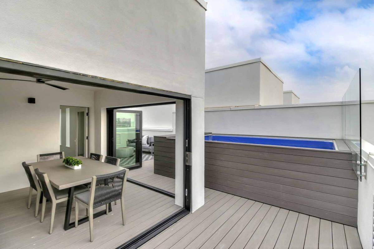 A rooftop pool in a home in the Sacramento area is rare. The Rocklin boutique community of The Residences at West Oaks have them.