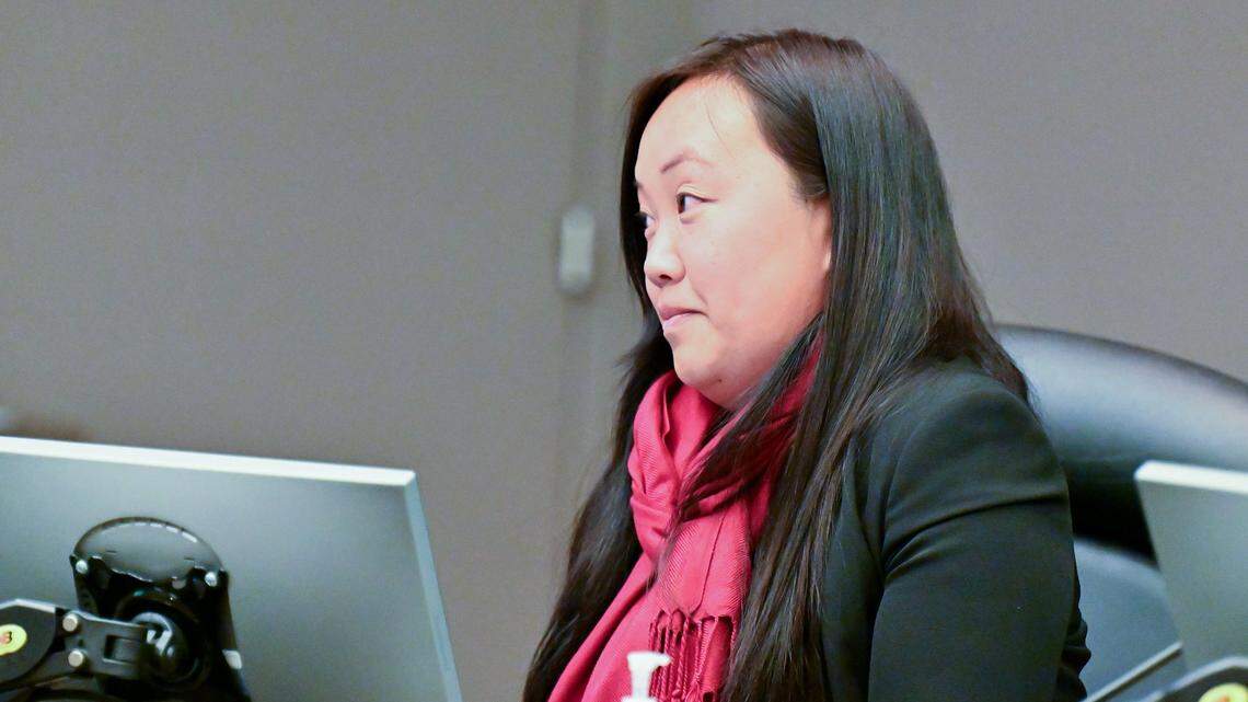 Councilmember Mai Vang listens during the City Council meeting in downtown Sacramento in 2024.