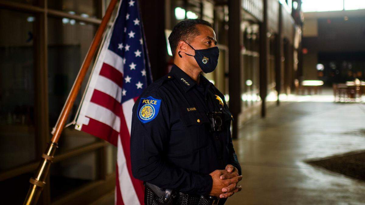 Police Chief Daniel Hahn stands for a portrait at the Sacramento Public Safety Center headquarters for the city’s police and fire departments on Freeport Boulevard on Wednesday, Dec. 9, 2020.