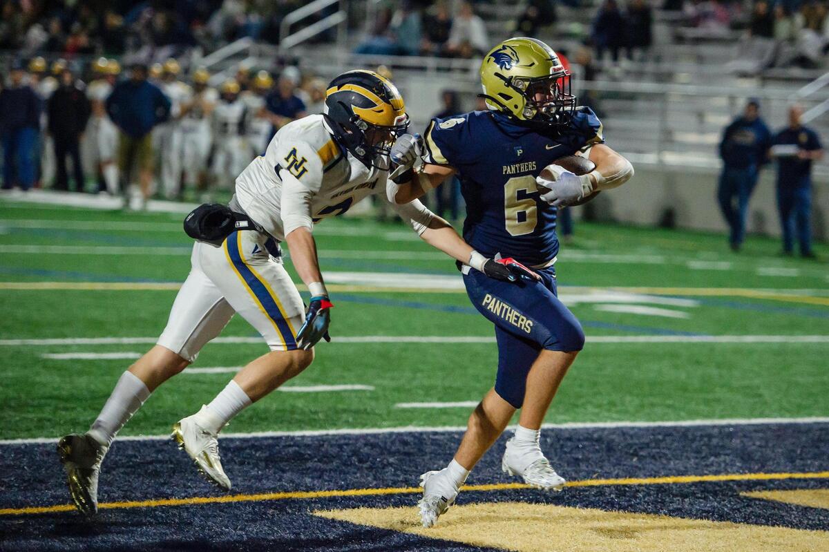 West Park Panthers Westin Wade (6) rushes for an 18-yard touchdown during the second quarter in the CIF Sac-Joaquin division IV quarterfinals playoff game against the Nevada Union Miners on Friday at West Park High School in Roseville.