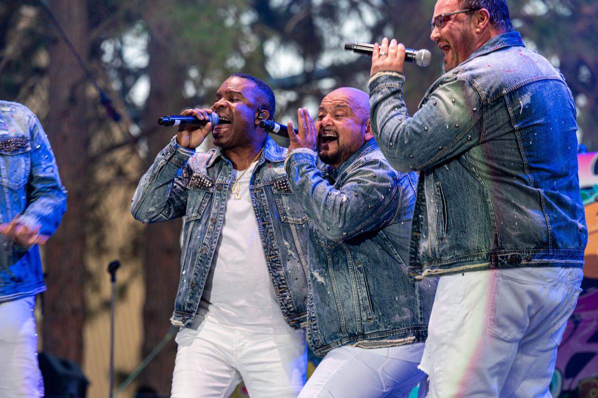 R&B group All-4-One performs on the Golden 1 Stage during the California State Fair at Cal Expo on Friday.