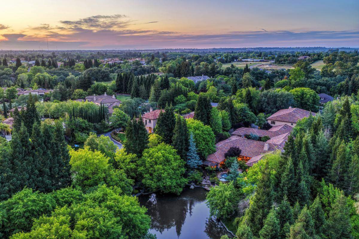 Built around a picturesque pond that draws ducks, frogs and other wildlife, the property’s centerpiece doubles as a serene buffer for privacy and everyday outdoor living.