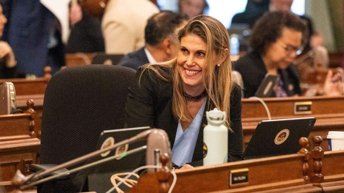 Assemblymember Maggy Krell, D-Sacramento, smiles during a session at the Capitol last month. 
