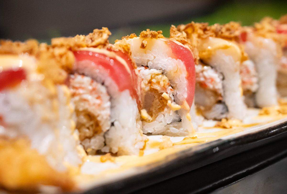 The Red Velvet Roll is one of the many sushi rolls on Pier 50 Sushi’s menu on Tuesday, March 19, 2024.