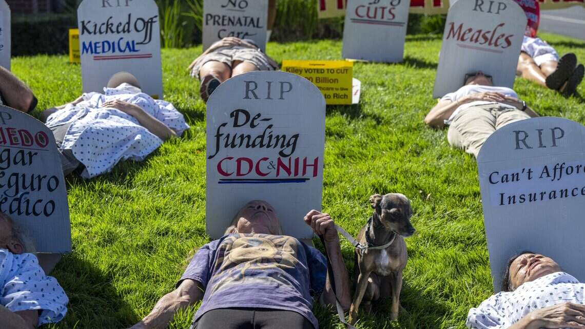 Roseville ‘die-in’ protests Kiley vote as Placer braces for Medi-Cal losses
