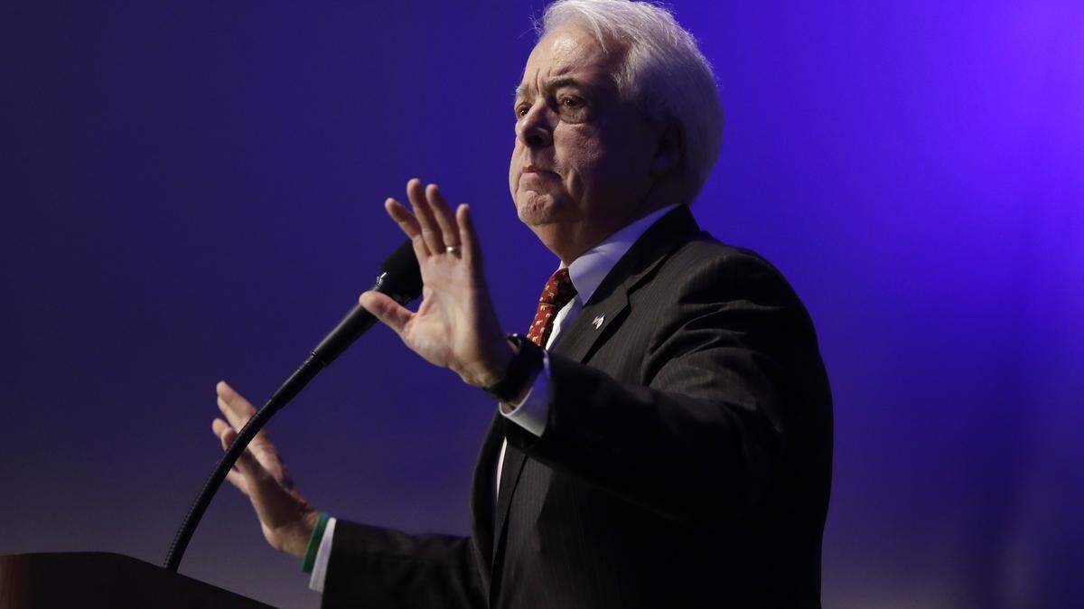 California gubernatorial candidate John Cox speaks during the California Republican Party convention Saturday, May 5, 2018, in San Diego. Republican delegates from California heard from candidates for governor, lieutenant governor and attorney general Saturday in San Diego at their convention, which continues through Sunday.