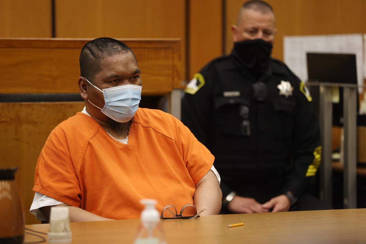 Adel Sambrano Ramos, accused of killing Sacramento Police officer Tara O’Sullivan in 2019, appears at a preliminary hearing in Sacramento Superior Court in 2021.