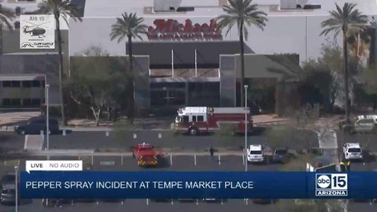 A man shoplifting markers at a Michael’s store in Tempe, Arizona, accidentally set off pepper spray on shoppers, police say.