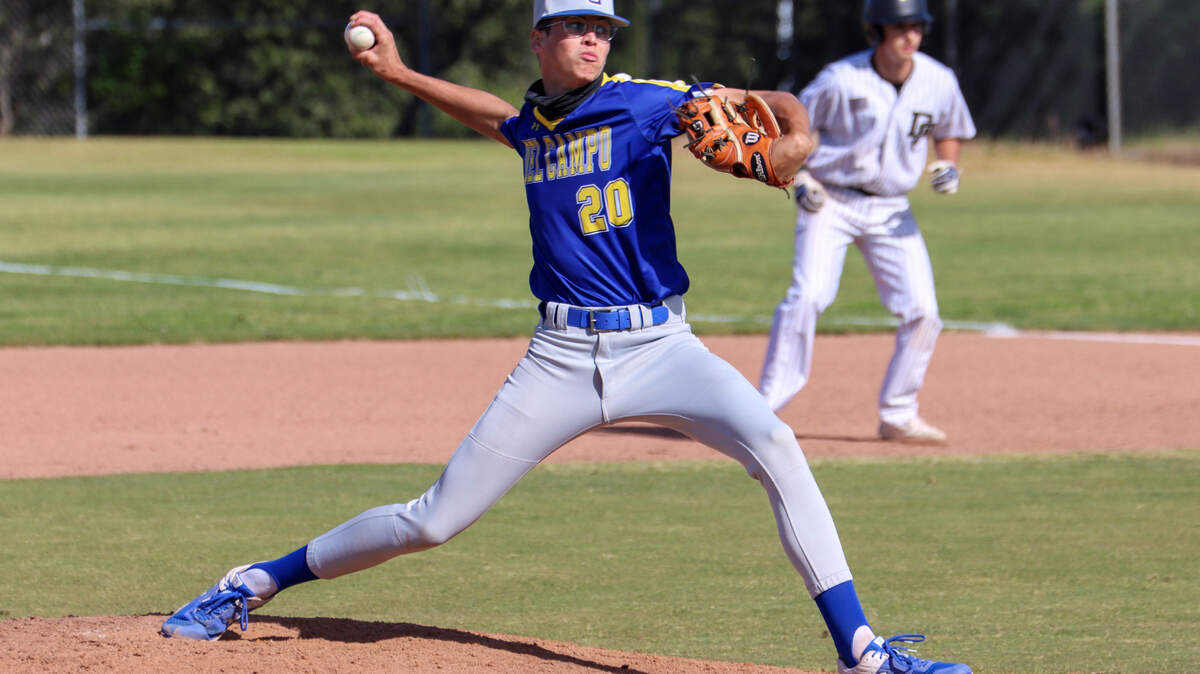 Del Campo pitcher Jake McKowen (20) struck out four in 2 1/3 innings in a 12-3 win over Del Oro on Tuesday.