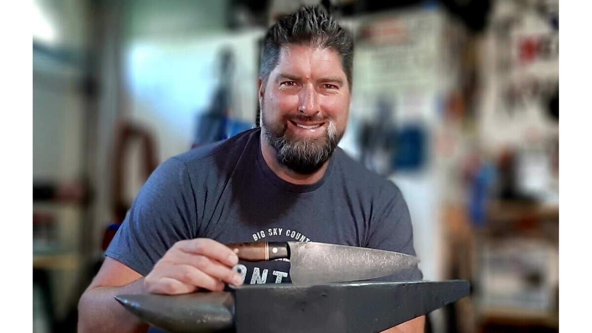 Gary Bird, who is appearing on “Forged in Fire,” shows one of his custom knives.