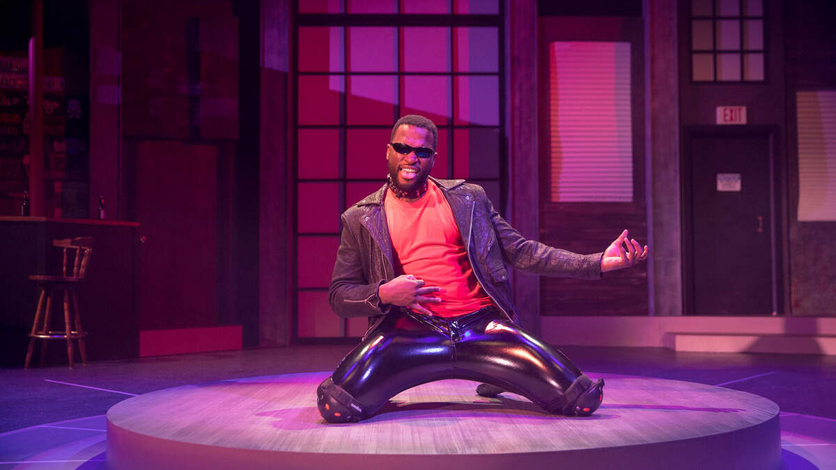 Actor Josh Bonzie in B Street Theatre's production of Airness by Chelsea Marcantel playing at The Sofia Tsakopoulos Center for the Arts.