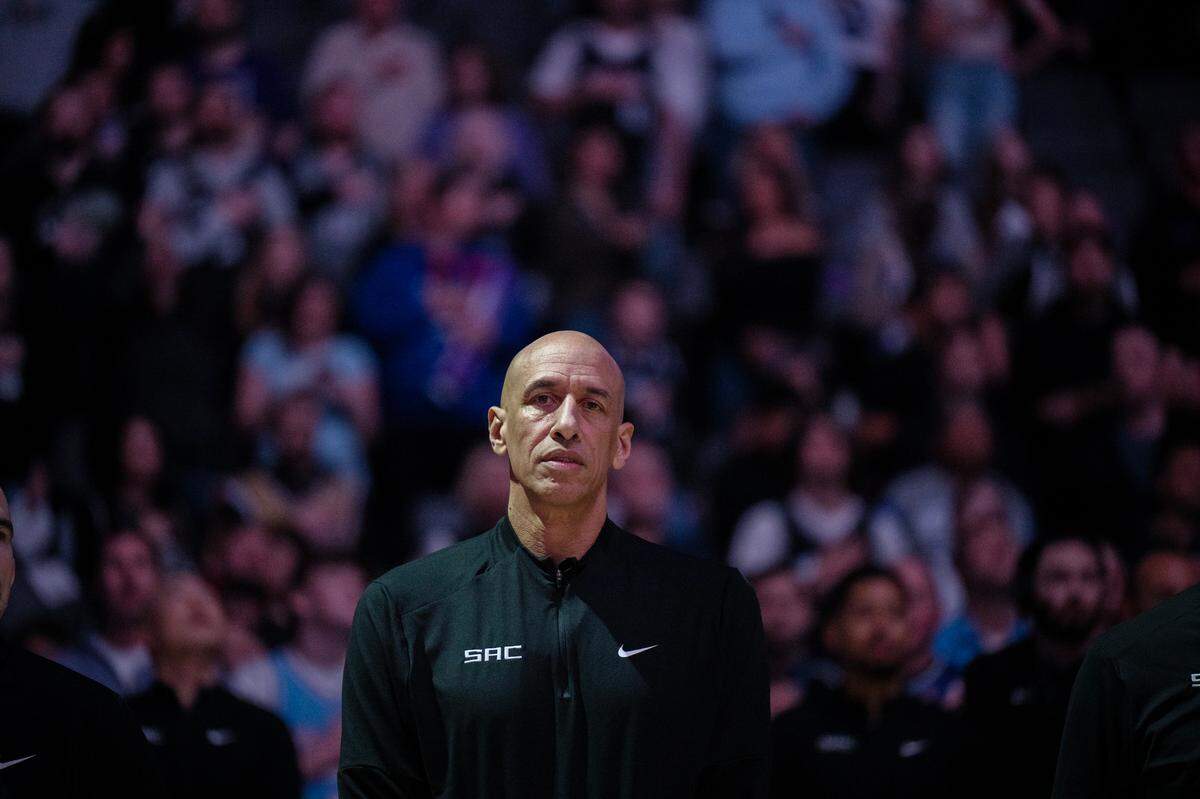 Sacramento Kings interim head coach Doug Christie before the NBA game against the Portland Trail Blazers on Thursday, March 27, 2025 at Golden 1 Center.