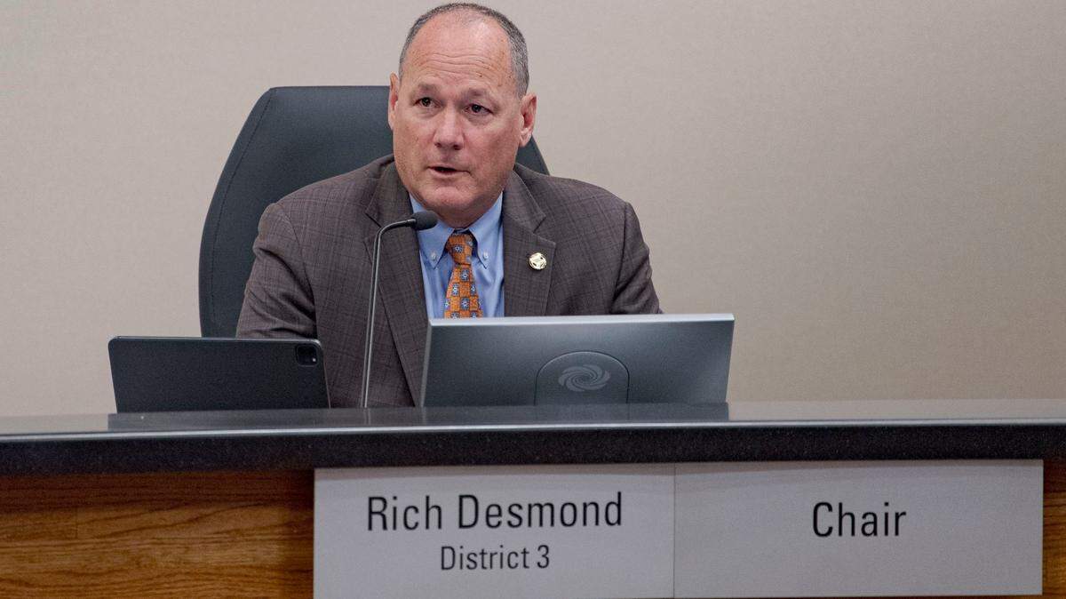 Sacramento County Supervisor Rich Desmond speaks during a meeting on Tuesday, July 11, 2023, in Sacramento.