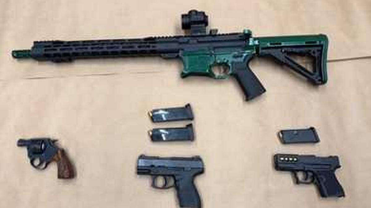 Sutter County sheriff’s officials investigating a sexual assault served a search warrant Wednesday and found four guns and armor-piercing ammunition at a home in the 800 block of South Barrett Road in Yuba City.