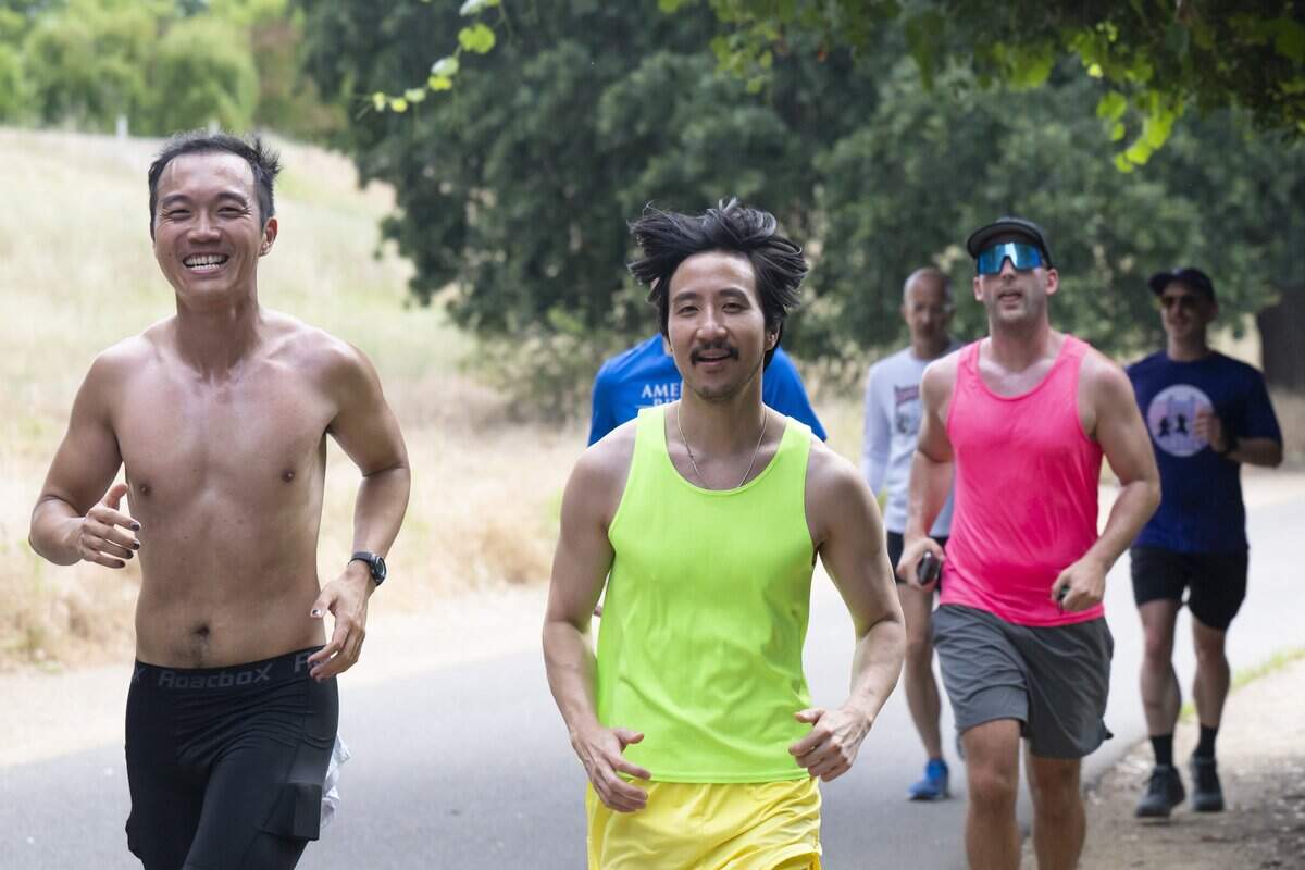 The Sacramento FrontRunners run along the American River Parkway in Sacramento on Saturday.