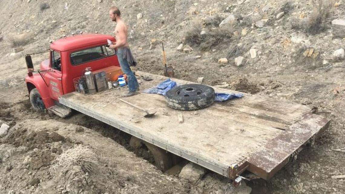 Travis Klett, 32, stole copper from Union Pacific railroad tracks in Spanish Fork Canyon, Utah, before authorities found his flatbed truck full of stolen wire bogged down in the mud, deputies say.