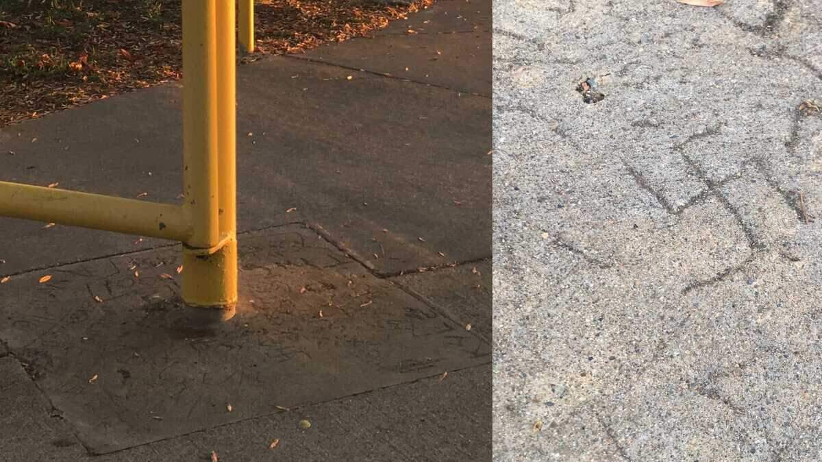 An Elk Grove parent found swastikas etched in cement outside of TR Smedberg Middle School in Elk Grove on Thursday. The district said they were previously unaware of the issue and are working to remedy it “immediately”.