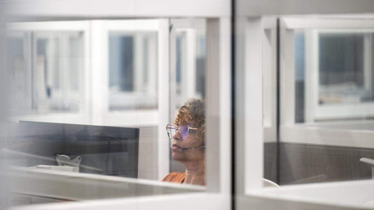 Customer service representative Ty Carter handles calls at the California Department of Tax and Fee Administration call center on Wednesday, Sept. 4, 2025.