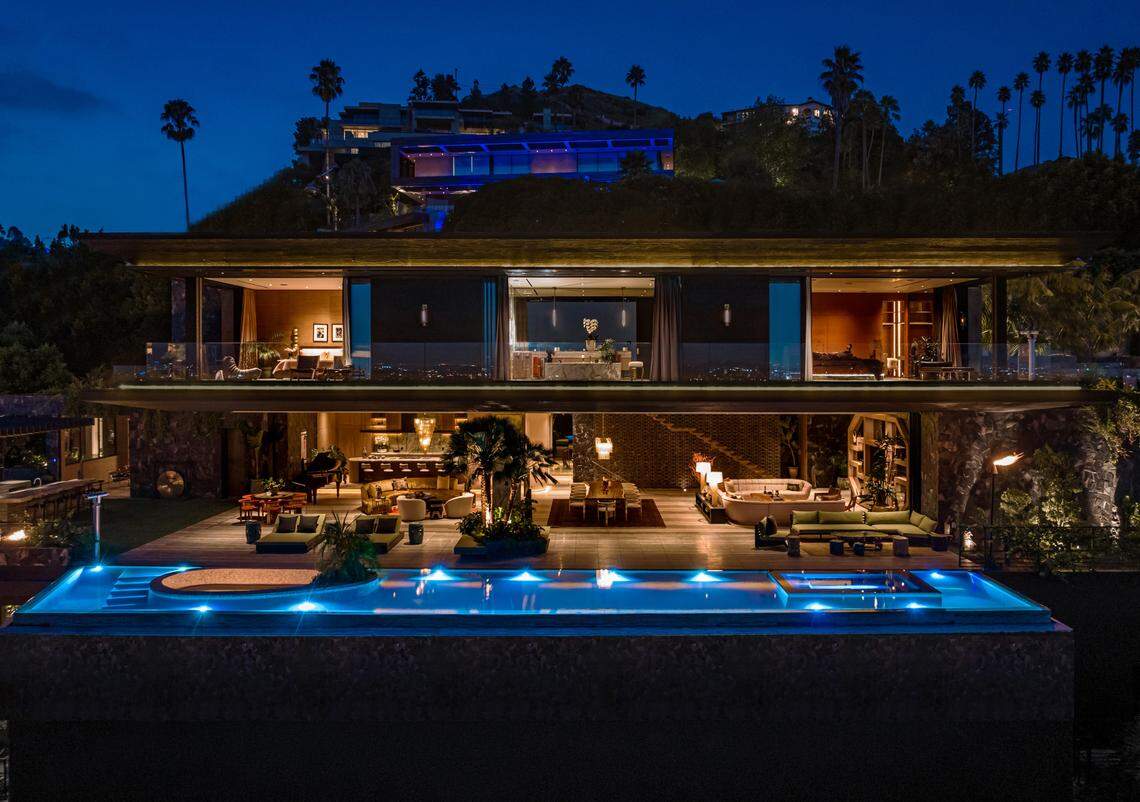 Dubbed the White Lotus House, the property at 1851 Stanley Ave. in Los Angeles is an architectural modern paradise meticulously constructed over seven years.