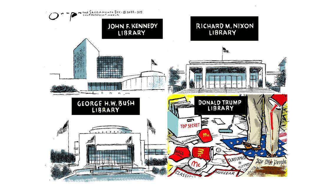 Jack Ohman: Trump library ...