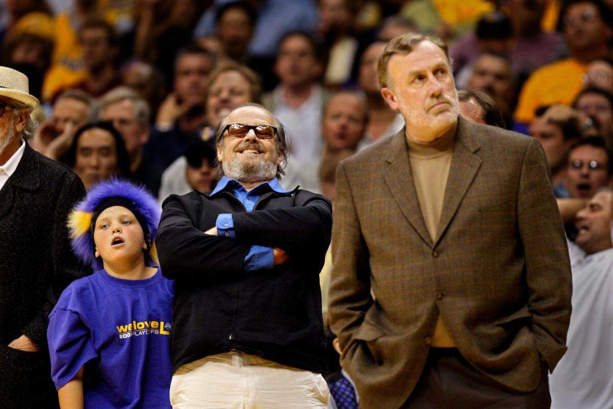 A third quarter Los Angeles Lakers comeback amuses actor Jack Nicholson, but is less than pleasing for Sacramento Kings coach Rick Adelman in Game 4 of the Western Conference Finals on May 26, 2002, at Staples Center.
