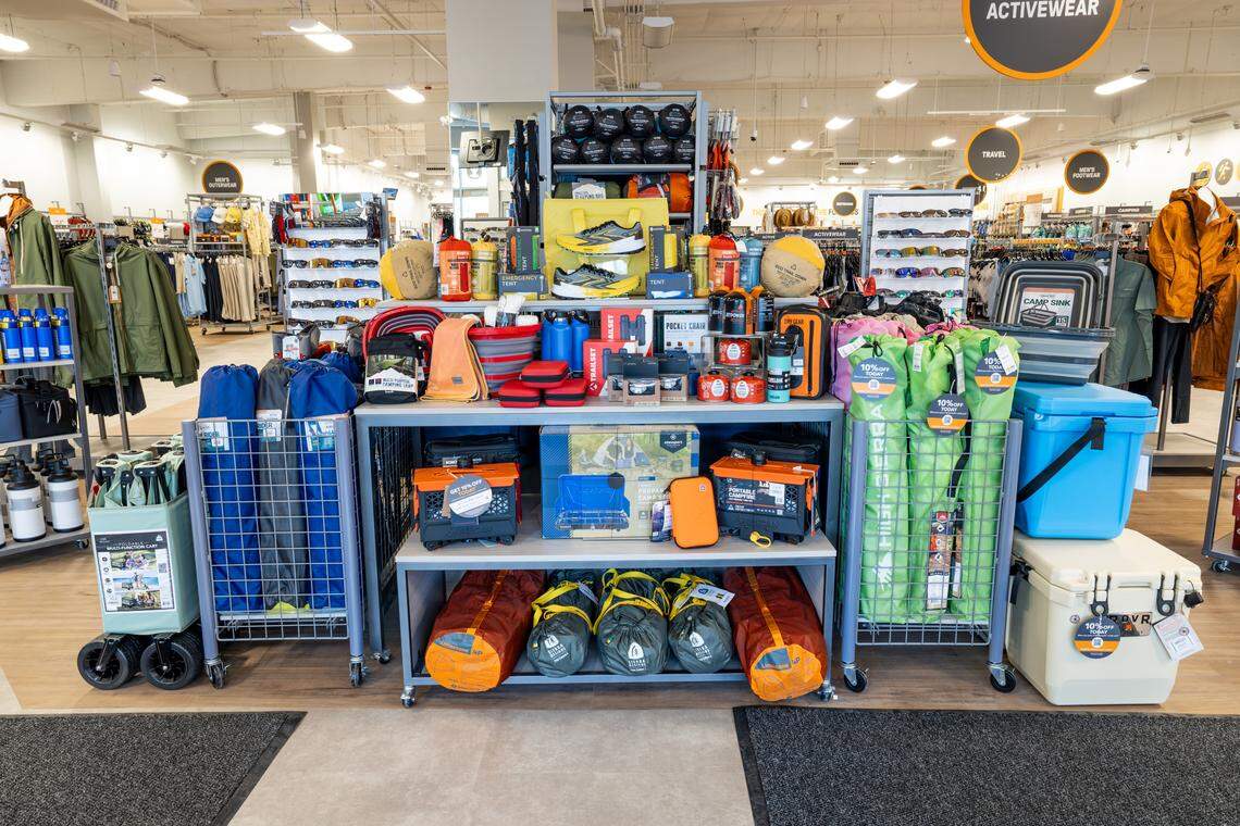 Outdoor gear is for sale at Sierra. The retailer is opening a new store at 8670 Sierra College Blvd. in Roseville on Saturday, Oct. 25, 2025.