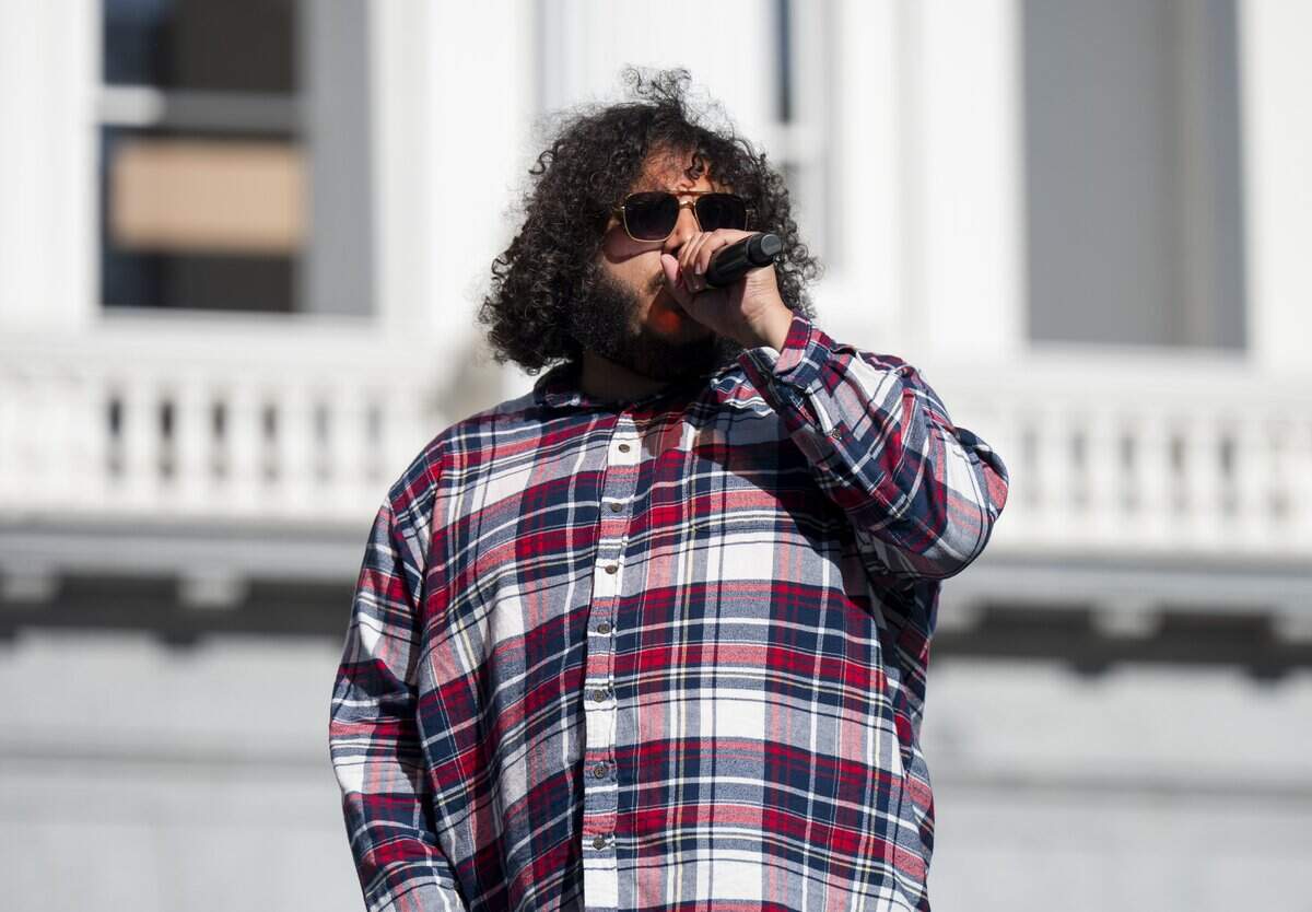 The Philharmonik, a Sacramento-based musician and the 2024 winner of NPR's Tiny Desk Contest, performs at the California Capitol during the Juneteenth celebration hosted by the California Legislative Black Caucus on Wednesday, June 17, 2026.