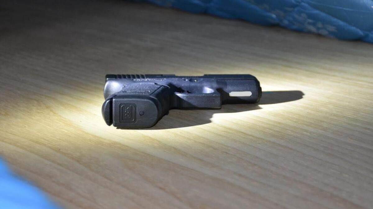 The gun pictured along with dynamite, methamphetamine and burglary tools were uncovered at a residence on Springmont Drive in Elk Grove following a search warrant on Friday.