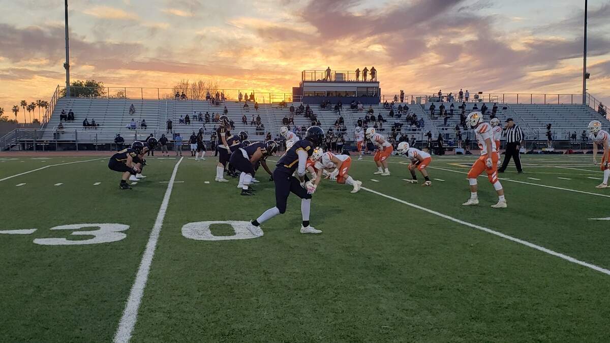 The River City offense takes a look at the Woodland defense on Friday night.