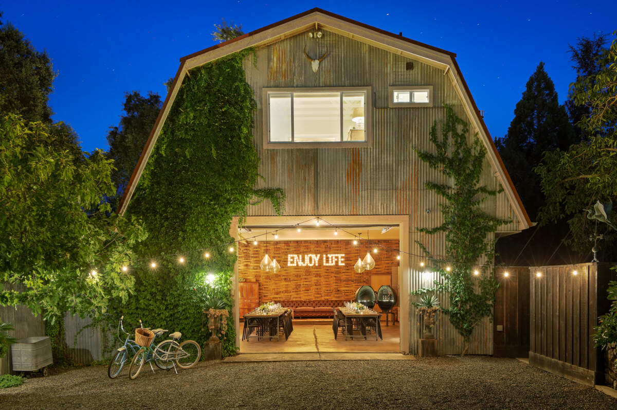 A barn renovated to be party central.