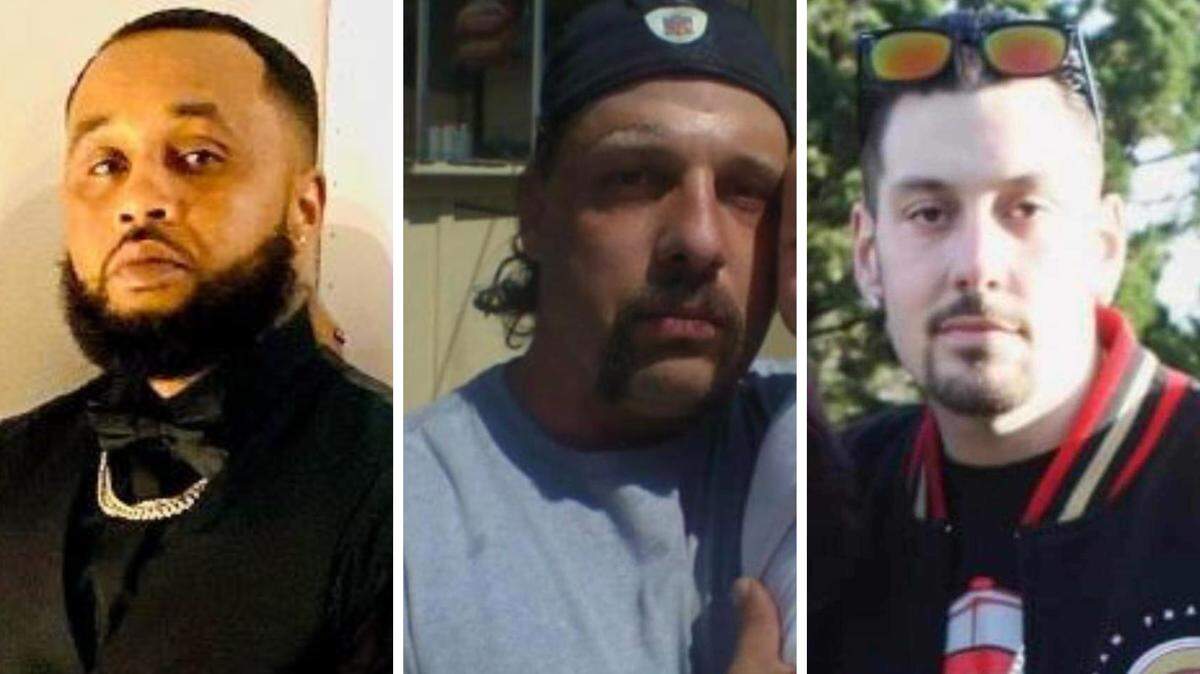 From left, Delion Johnson, Norman Fisher and Cody Catanzarite. All three men died in the custody of the Sacramento County Main Jail.