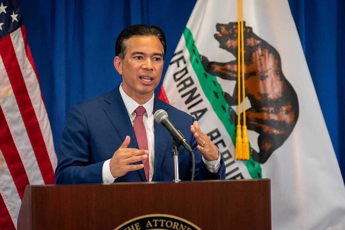 California Attorney General Rob Bonta, seen in April 2021, and 22 other attorneys general say  Hyundai Motor Co. and subsidiary Kia America need to take more urgent action to address security vulnerabilities that have made their vehicles highly susceptible to theft.