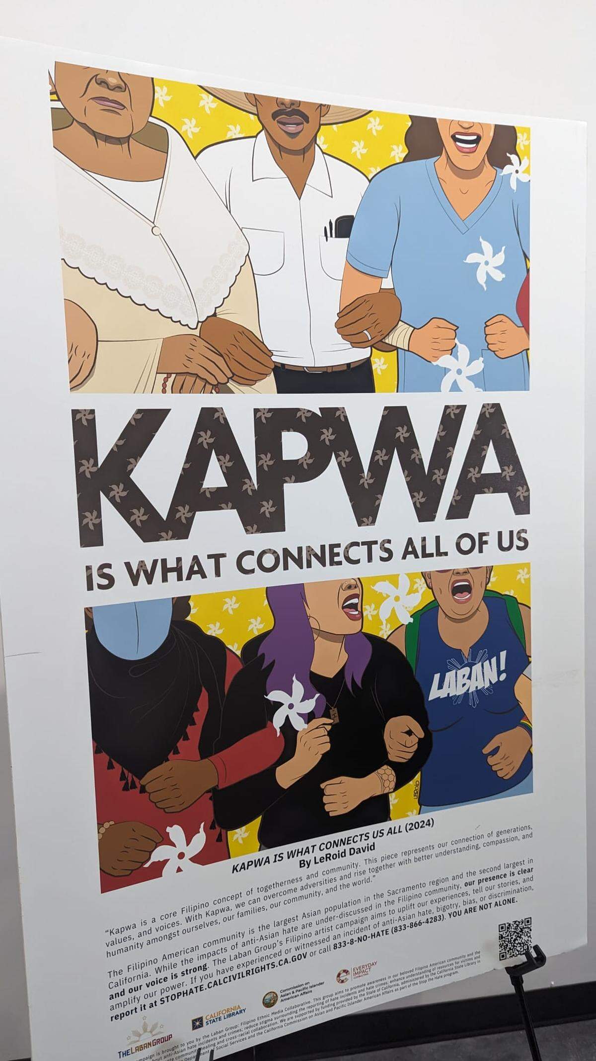 A digital illustration by Sacramento artist LeRoid David that will be featured first in the Laban Group’s 2024 Filipino artist campaign to spread awareness on anti-Asian hate, launched Saturday, Jan. 20, 2024.