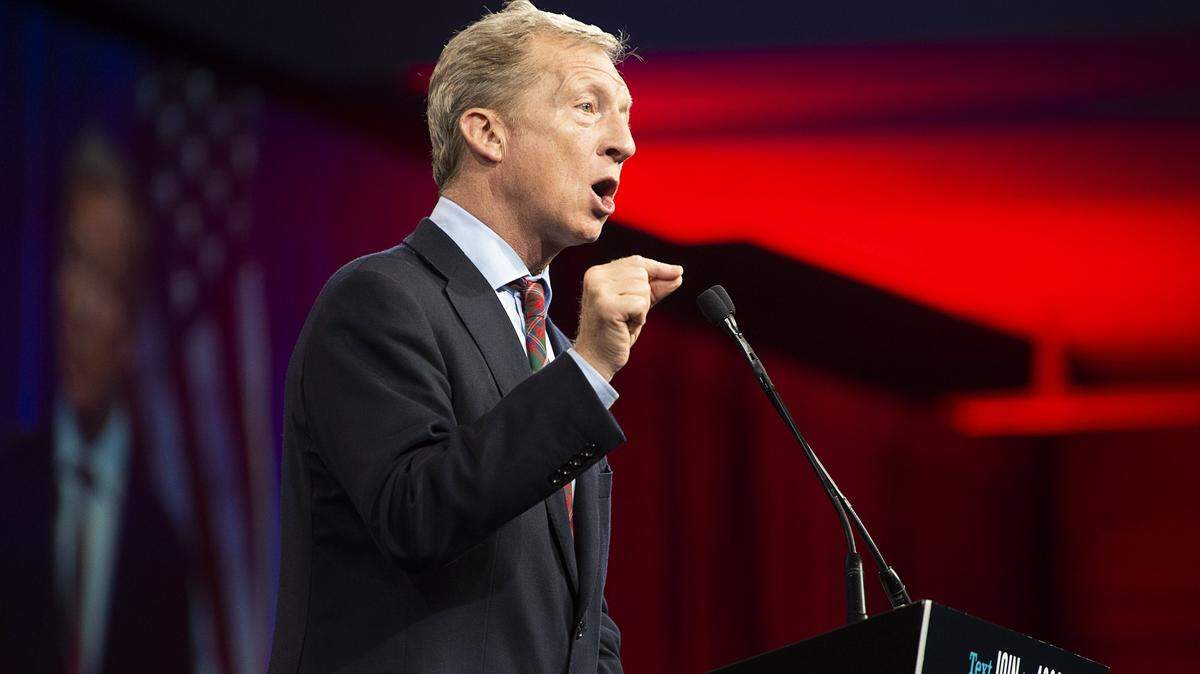 Tom Steyer speaks during the Democratic National Committee summer meeting at Hilton San Francisco Union Square Hotel on Friday, August 23, 2019 in San Francisco. Steyer is running for governor of California in 2026.