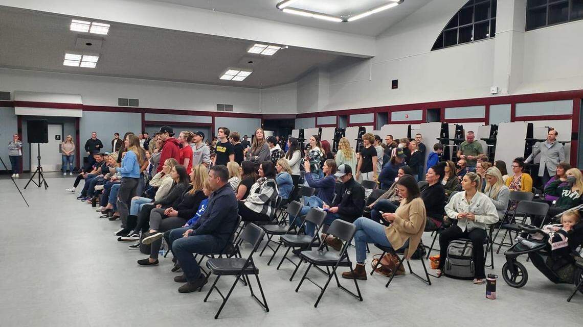 The Roseville Joint Union High School District board meeting at Woodcreek High School last week.