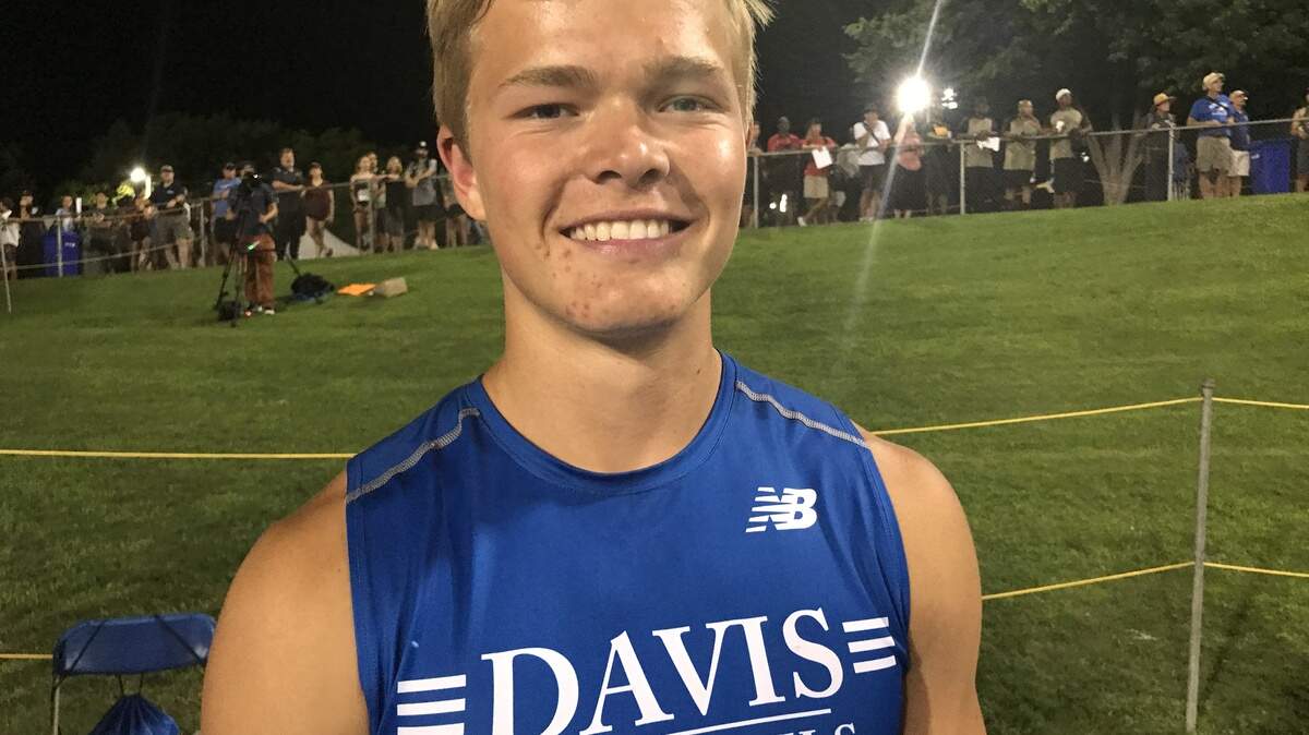 Sondre Guttormsen of Davis High School set the CIF State meet record in the pole vault on Saturday night in Clovis.