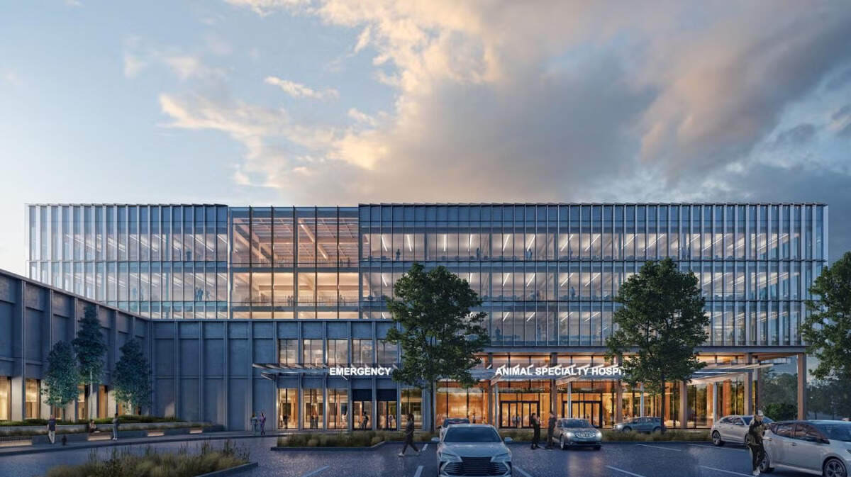 A conceptual rendering of the small animal hospital at UC Davis that’s expected to open in 2030.
