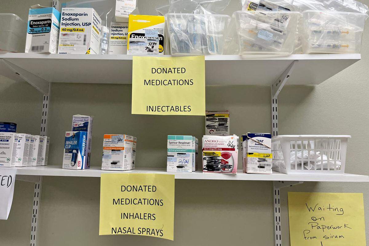 Donated prescription drugs are shown in November at Open Bible Clinic and Pharmacy in Colorado Springs, Colo. California and Colorado are among the states looking to expand their drug donation programs, putting them in the hands of low-income patients.