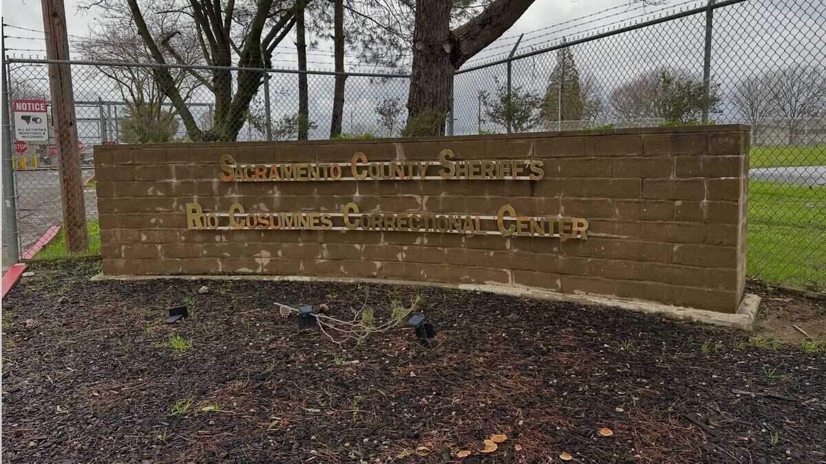 The entrance to the Sacramento County Sheriff's Office Rio Cosumnes Correctional Center near Elk Grove. Sheriff’s officials said an inmate died Tuesday after deputies found the person unresponsive in a cell inside the jail’s Medical Housing Unit.