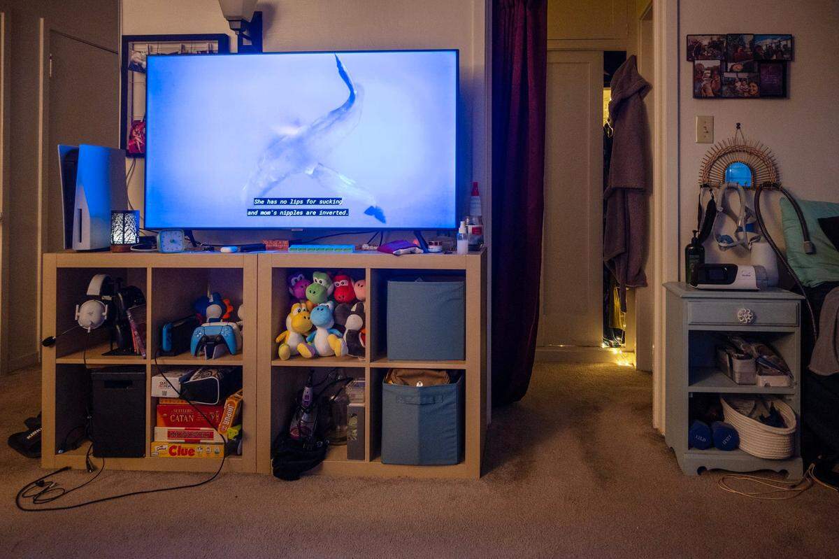 Cubbies provide storage in Kaylee Hrisoulas’ studio apartment in midtown Sacramento. She shares the 585 square-foot space, which doesn’t include a bedroom, with her partner. It costs about $1,300 a month. 