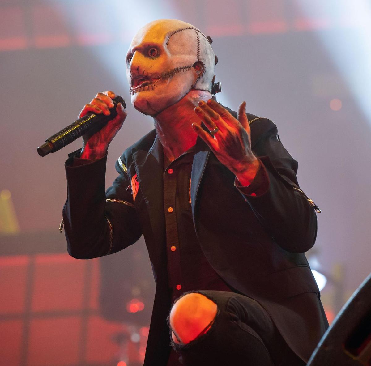 Slipknot lead vocalist Corey Taylor performs on the Jack Daniel’s Stage on opening night of the Aftershock rock festival Thursday.