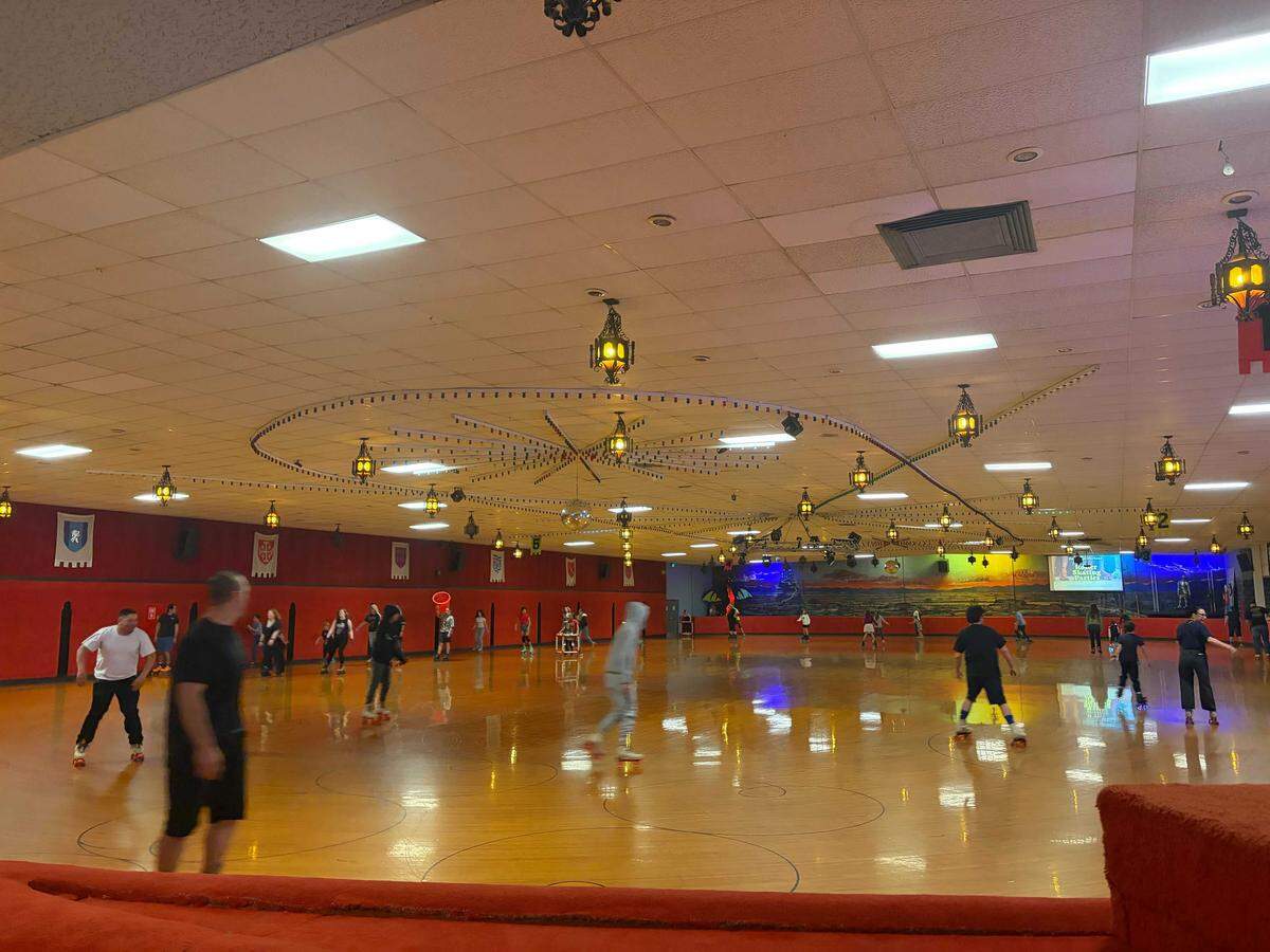 People skate during Sunrise Rollerland's final day on Sunday, March 15, 2026. Located in Citrus Heights, Sunrise Rollerland has been owned and operated by the Neutz family for over 50 years.