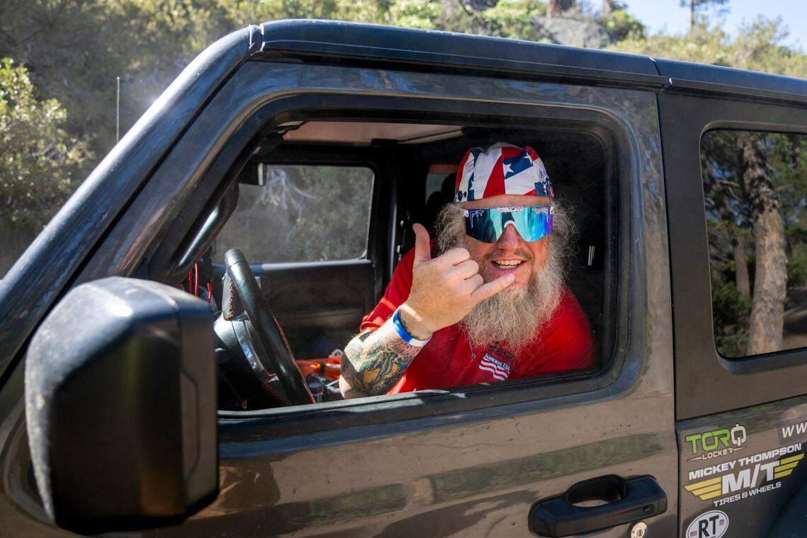 Shon Northam drives his Jeep over the Rubicon Trail as part of the Jeep Jamboree in El Dorado County on June 11.